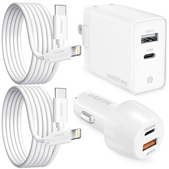 Lightning to C Cable: Dual USB-C PD20W & USB-A Car Charger (OHC10ICX2)