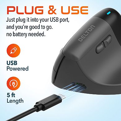 Delton S38 Wired Ergonomic Mouse