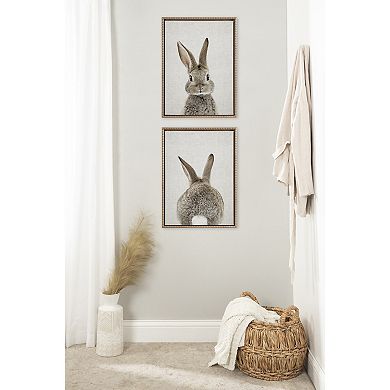 Sylvie Beaded Bunny Portrait Framed Canvas Art Set by Amy Peterson