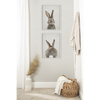 Sylvie Beaded Bunny Portrait Framed Canvas Art Set by Amy Peterson