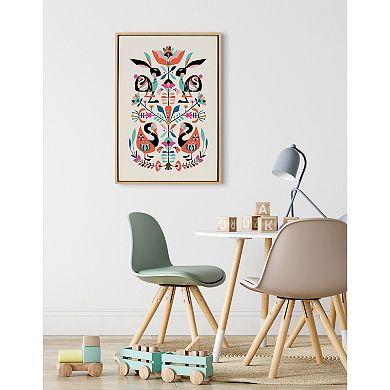 Sylvie Floral Bunny Framed Canvas By Rachel Lee of My Dream Wall
