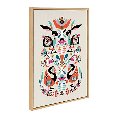 Sylvie Floral Bunny Framed Canvas By Rachel Lee of My Dream Wall
