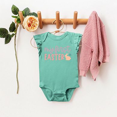 My First Easter Bunny Baby Flutter Sleeve Bodysuit
