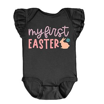 My First Easter Bunny Baby Flutter Sleeve Bodysuit