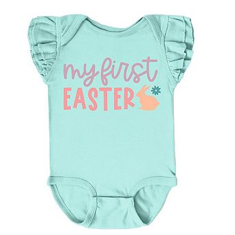 My First Easter Bunny Baby Flutter Sleeve Bodysuit