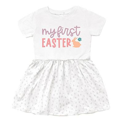 white christmas dresses Baby Girls Blue Hand Smocked Easter Bunny Cross Bishop Dress