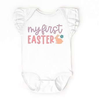My First Easter Bunny Baby Flutter Sleeve Bodysuit