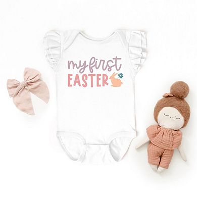 My First Easter Bunny Baby Flutter Sleeve Bodysuit