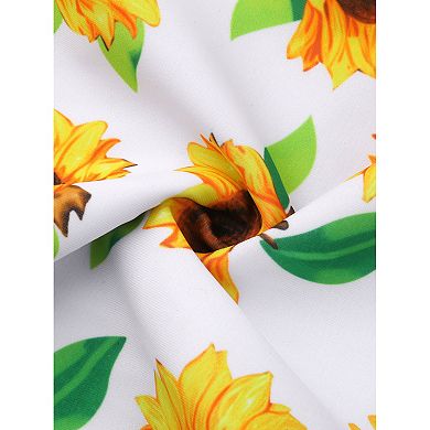 Women's Plus Size Sunflower Bikini 2 Piece Swimsuits High Waisted Halter Bathing Suit Sets