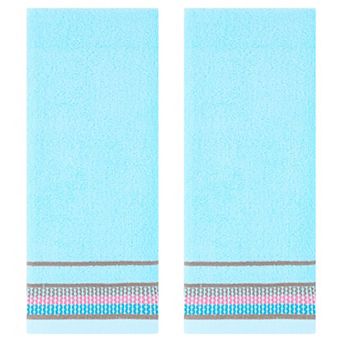 Hand Towels for Bathroom Cotton Striped Pattern Absorbent Soft Hands Face Towel 2 Pack