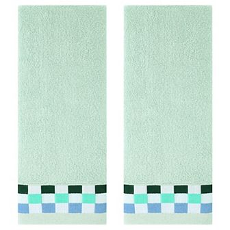 Hand Towels for Bathroom Cotton Striped Pattern Absorbent Soft Hands Face Towel 2 Pack