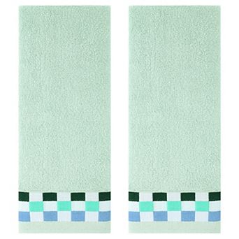 Hand Towels for Bathroom Cotton Striped Pattern Absorbent Soft Hands Face Towel 2 Pack