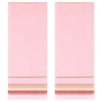 Hand Towels for Bathroom Cotton Striped Pattern Absorbent Soft Hands Face Towel 2 Pack