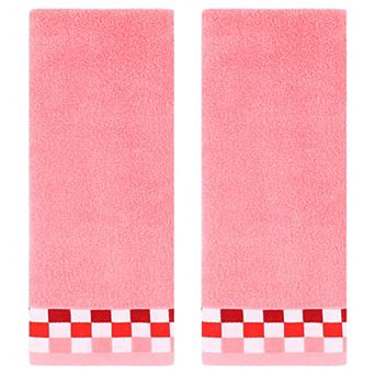 Hand Towels for Bathroom Cotton Striped Pattern Absorbent Soft Hands Face Towel 2 Pack