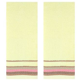 Hand Towels for Bathroom Cotton Striped Pattern Absorbent Soft Hands Face Towel 2 Pack