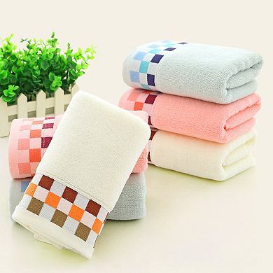 Hand Towels for Bathroom Cotton Striped Pattern Absorbent Soft Hands Face Towel 4 Pack