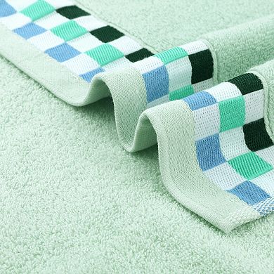 Hand Towels for Bathroom Cotton Striped Pattern Absorbent Soft Hands Face Towel 4 Pack