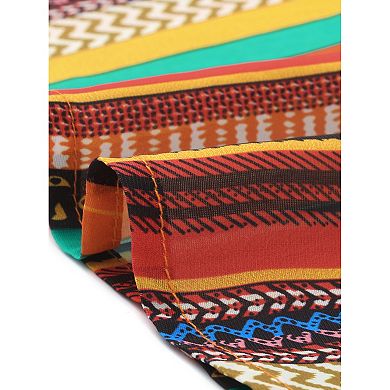 Plus Size Top for Women Boho Off Shoulder Short Sleeve Striped Blouse Shirt Top