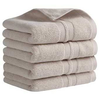 Striped Hand Towels, Cotton Soft Absorbent Bathroom Towel for Hand Drying 4 Pack
