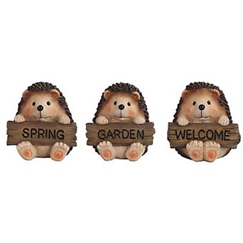 FC Design 3 pc Set 2.75"H Hedgehog Sitting with Signs Figurine Decoration Home Room Decor