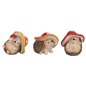 FC Design 3 pc Set 3.75"H Hedgehog with Mushroom Cap Figurine Decoration Home Room Decor