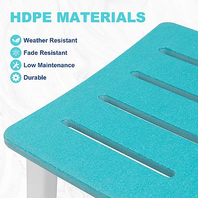Aoodor Outdoor Bar Stools Set of 2, 28 Inch HDPE Patio Bar Saddle Stools