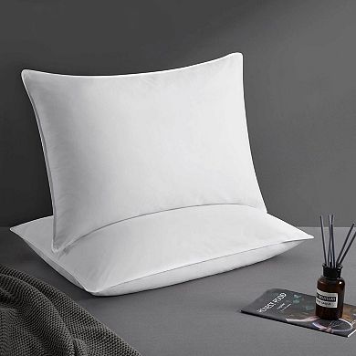Unikome Twin Pack Cotton Cover Goose Feather & Down Pillows