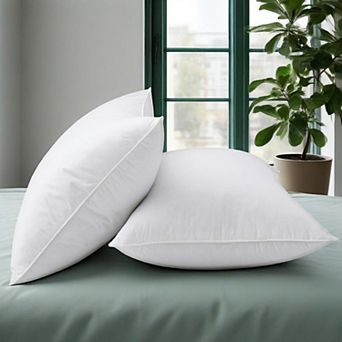 Unikome Twin Pack Cotton Cover Goose Feather & Down Pillows