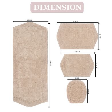 Home Weavers Waterford Collection 100% Cotton Tufted Bath Rug, Extra Soft & Absorbent Bath Rug