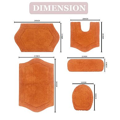 Home Weavers Waterford Collection 100% Cotton Tufted Bath Rug, Extra Soft & Absorbent Bath Rug