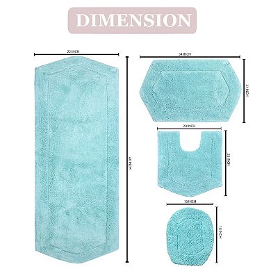 Home Weavers Waterford Collection 100% Cotton Tufted Bath Rug, Extra Soft & Absorbent Bath Rug