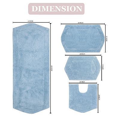 Home Weavers Waterford Collection 100% Cotton Tufted Bath Rug, Extra Soft & Absorbent Bath Rug