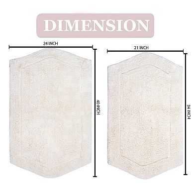 Home Weavers Waterford Collection 100% Cotton Tufted Bath Rug, Extra Soft & Absorbent Bath Rug