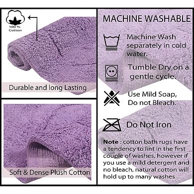 Home Weavers Waterford Collection 100% Cotton Tufted Bath Rug, Extra Soft & Absorbent Bath Rug