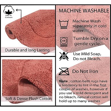 Home Weavers Waterford Collection 100% Cotton Tufted Bath Rug, Extra Soft & Absorbent Bath Rug