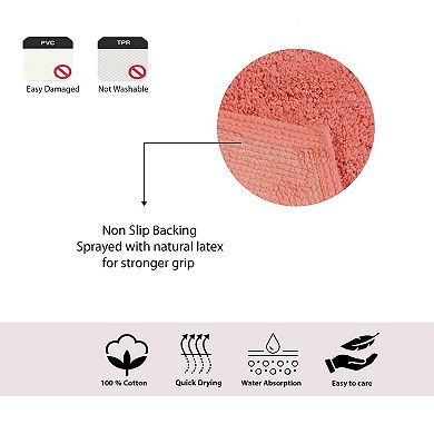 Home Weavers Waterford Collection 100% Cotton Tufted Bath Rug, Extra Soft & Absorbent Bath Rug