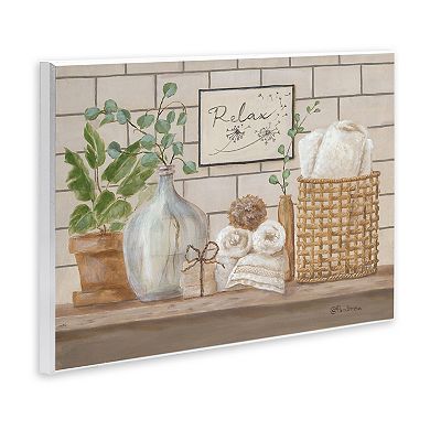 Stupell Home Decor Uplifting Bathroom Spa Relax Wall Art