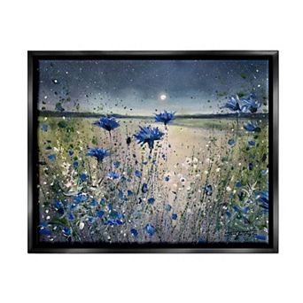Stupell Home Decor Moon Over Blooming Flowers Framed Wall Art