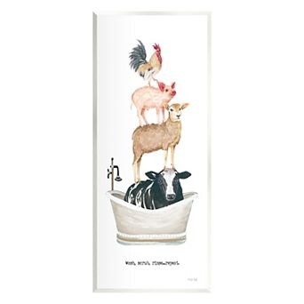Stupell Home Decor Wash Scrub Rinse Animals Wall Art