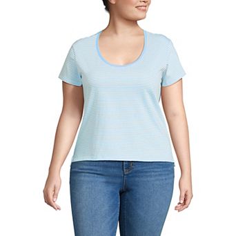 Plus Size Lands' End Short Sleeve Scoopneck T-Shirt