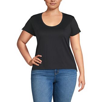 Plus Size Lands' End Short Sleeve Scoopneck T-Shirt