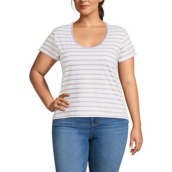 Plus Size Lands' End Short Sleeve Scoopneck T-Shirt