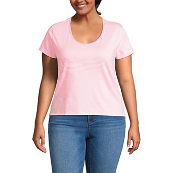 Plus Size Lands' End Short Sleeve Scoopneck T-Shirt