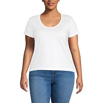 Plus Size Lands' End Short Sleeve Scoopneck T-Shirt