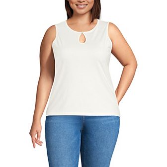 Plus Size Lands' End Keyhole Tank Top