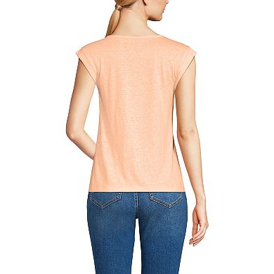 Women's Lands' End Cap Sleeve Shoulder T-Shirt