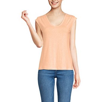 Women's Lands' End Cap Sleeve Shoulder T-Shirt