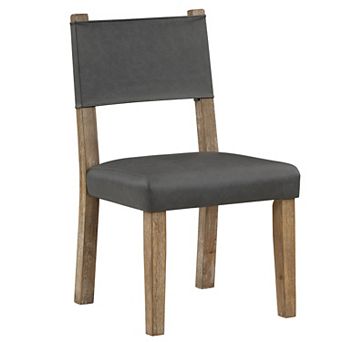 Steve Silver Co. Faux Leather Dining Chair with Wood Legs