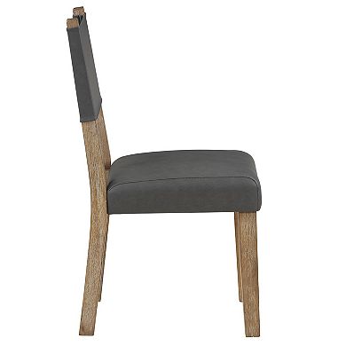 Steve Silver Co. Faux Leather Dining Chair with Wood Legs