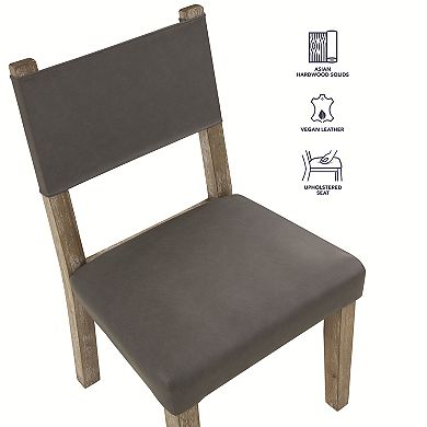 Steve Silver Co. Faux Leather Dining Chair with Wood Legs